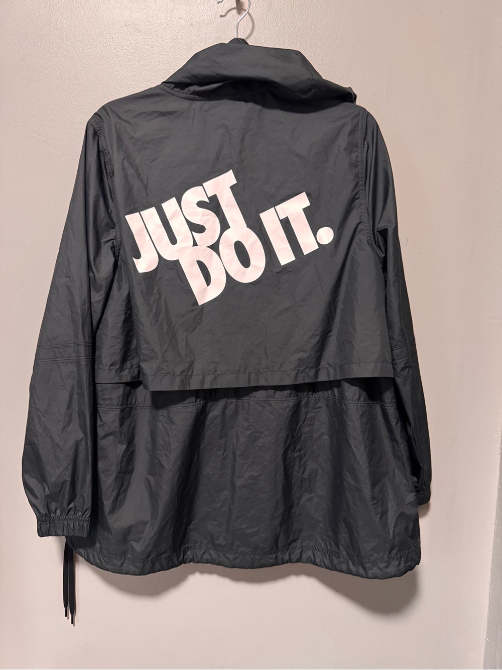 Nike "Just Do It." Black Windbreaker Jacket